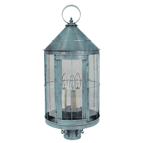 Northeast Lantern - 3353-VG-LT3-CSG - Three Light Post Mount - Heal - Verdi Gris
