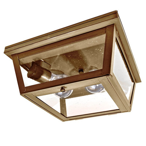 Northeast Lantern - 4204-AB-MED2-CSG - Two Light Flush Mount - Flush - Antique Brass
