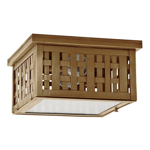 Northeast Lantern - 4404W-AB-MED2-CLR - Two Light Outdoor Flush Mount - Weave - Antique Brass