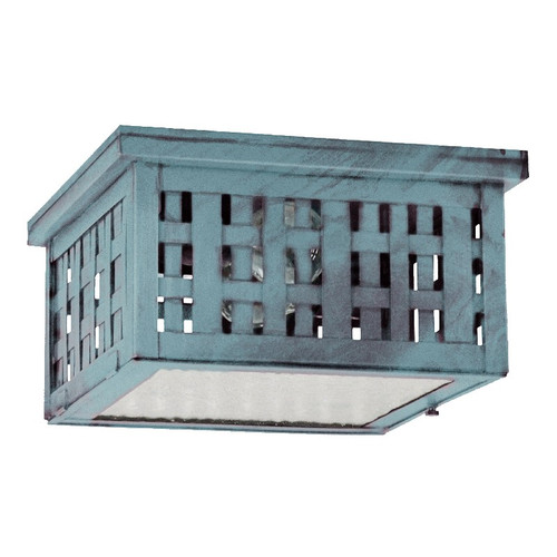 Northeast Lantern - 4404W-VG-MED2-SMG - Two Light Outdoor Flush Mount - Weave - Verdi Gris
