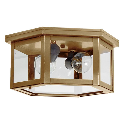 Northeast Lantern - 4604-AB-MED2-CLR - One Light Flush Mount - Flush - Antique Brass