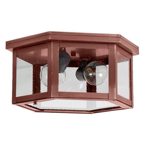 Northeast Lantern - 4604-AC-MED2-CSG - Two Light Flush Mount - Flush - Antique Copper