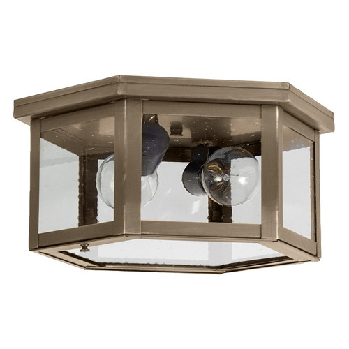 Northeast Lantern - 4604-DAB-MED2-CSG - Two Light Flush Mount - Flush - Dark Antique Brass