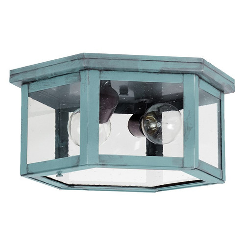Northeast Lantern - 4604-VG-MED2-CSG - Two Light Flush Mount - Flush - Verdi Gris