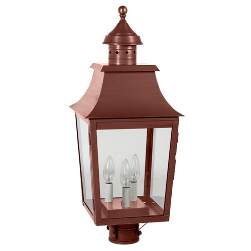 Northeast Lantern - 5543-AC-LT3-CLR - Three Light Post Mount - Sharon - Antique Copper