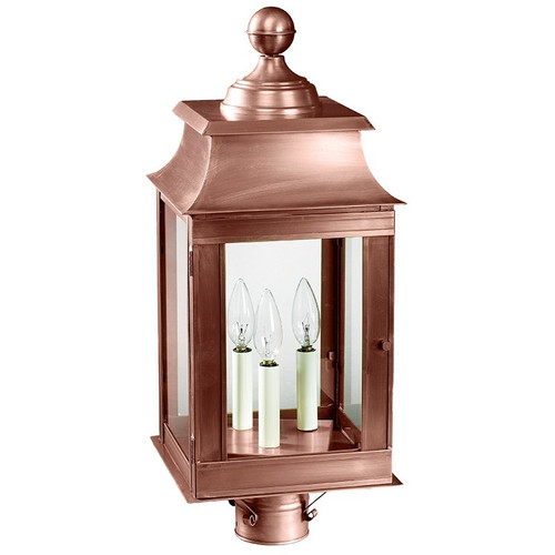 Northeast Lantern - 5633-AC-LT3-CLR - Three Light Post Mount - Concord - Antique Copper
