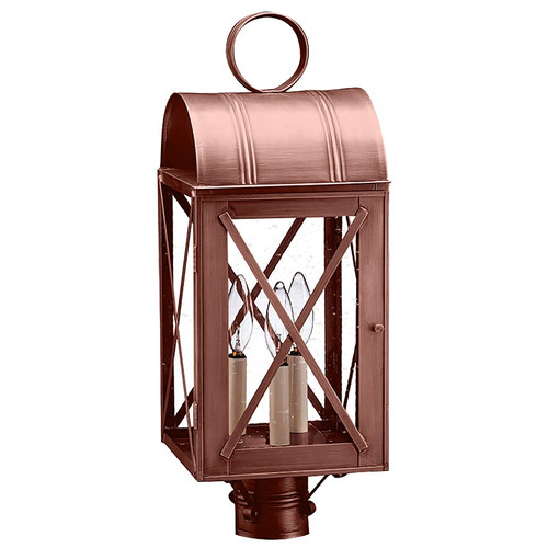 Northeast Lantern - 6053-AC-LT3-CSG - Three Light Post Mount - Adams - Antique Copper