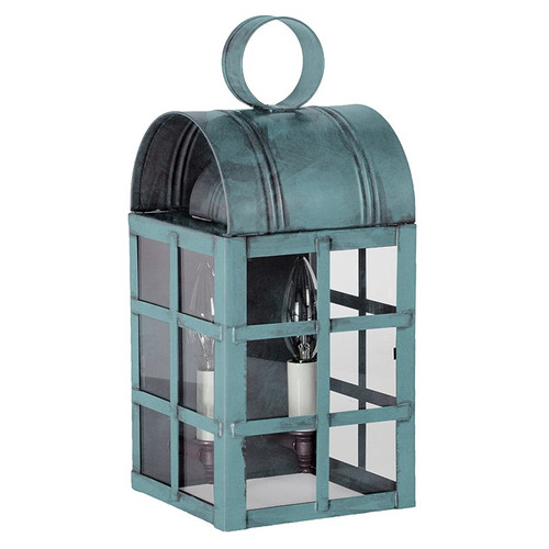 Northeast Lantern - 6131-VG-LT2-CLR-NS - Two Light Wall Mount - Adams - Verdi Gris