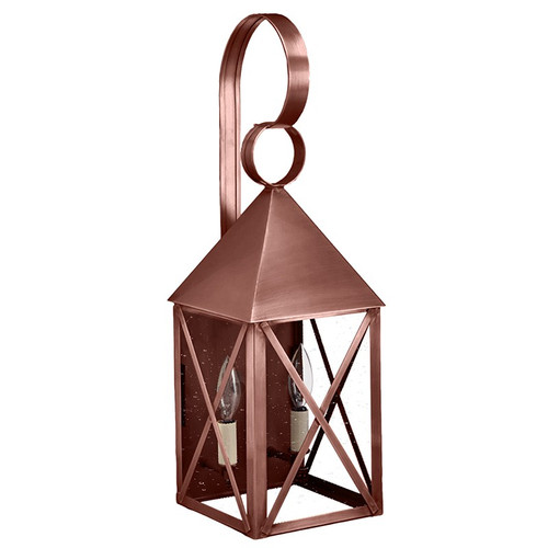 Northeast Lantern - 7041-AC-LT2-CSG - Two Light Wall Mount - York - Antique Copper