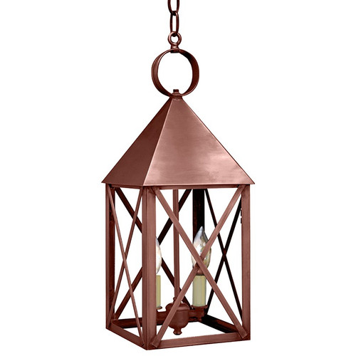Northeast Lantern - 7042-AC-LT2-CLR - Two Light Hanging Lantern - York - Antique Copper