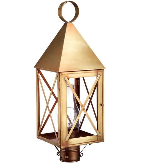 Northeast Lantern - 7053-AB-CIM-CLR - One Light Post Mount - York - Antique Brass