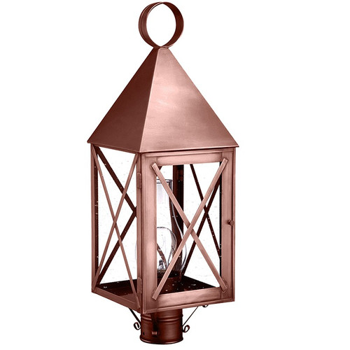 Northeast Lantern - 7053-AC-CIM-CSG - One Light Post Mount - York - Antique Copper