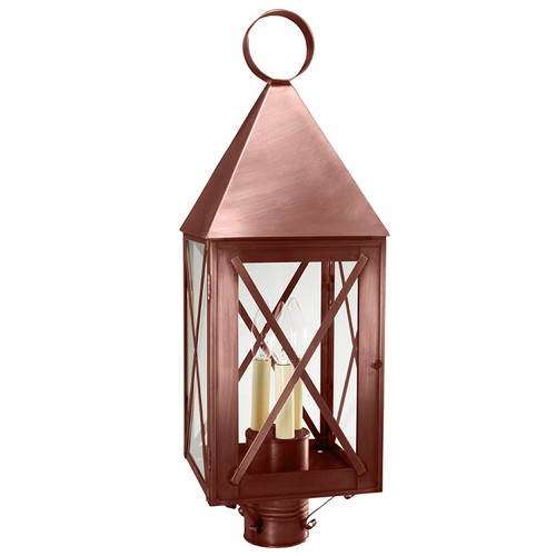 Northeast Lantern - 7053-AC-LT3-CLR - Three Light Post Mount - York - Antique Copper
