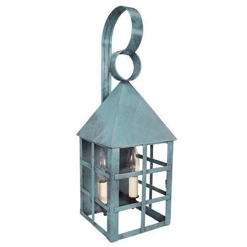 Northeast Lantern - 7131-VG-LT2-CLR - Two Light Wall Mount - York - Verdi Gris