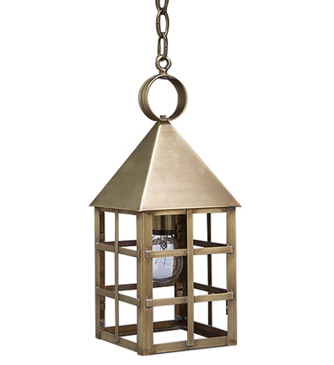 Northeast Lantern - 7132-AB-MED-CLR - One Light Hanging Lantern - York - Antique Brass