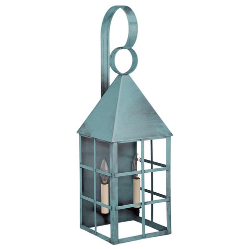 Northeast Lantern - 7151-VG-LT2-CLR - Two Light Wall Mount - York - Verdi Gris