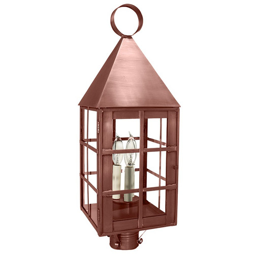 Northeast Lantern - 7153-AC-LT3-CLR - Three Light Post Mount - York - Antique Copper