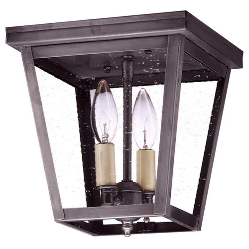 Northeast Lantern - 7324-DB-LT2-CSG - Two Light Flush Mount - Flush - Dark Brass