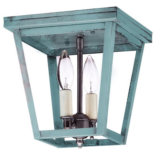 Northeast Lantern - 7324-VG-LT2-CLR - Two Light Flush Mount - Flush - Verdi Gris