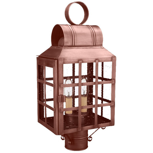 Northeast Lantern - 8133-AC-LT2-CSG - Two Light Post Mount - Lynn - Antique Copper