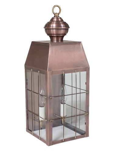 Northeast Lantern - 8341-AC-LT2-CLR - Two Light Wall Mount - Woodcliffe - Antique Copper