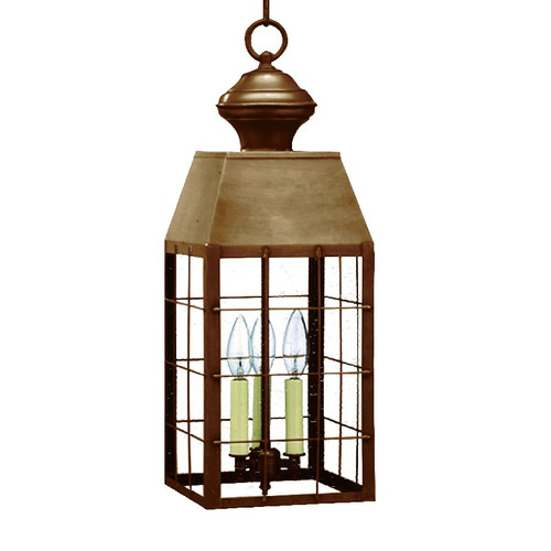 Northeast Lantern - 8352-AB-LT3-CSG - Three Light Hanging Lantern - Woodcliffe - Antique Brass