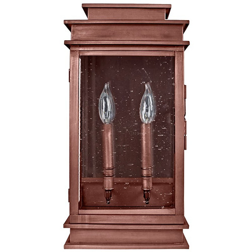 Northeast Lantern - 8831-AC-LT2-CSG-PM - Two Light Wall Mount - Empire - Antique Copper