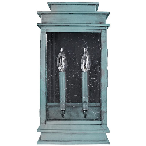 Northeast Lantern - 8831-VG-LT2-CSG-PM - Two Light Wall Mount - Empire - Verdi Gris