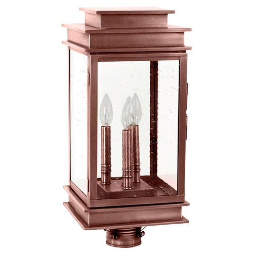 Northeast Lantern - 8933-AC-LT3-CSG - Three Light Post Mount - Empire - Antique Copper
