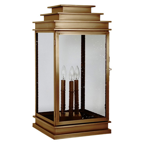 Northeast Lantern - 8953P-AB-LT3-CSG - Three Light Pier Mount - Empire - Antique Brass