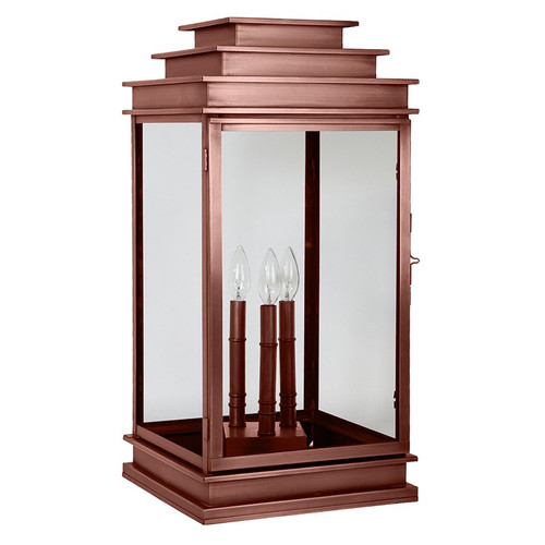 Northeast Lantern - 8953P-AC-LT3-CLR - Three Light Pier Mount - Empire - Antique Copper
