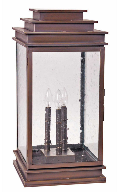 Northeast Lantern - 8953P-DAB-LT3-CSG - Three Light Pier Mount - Empire - Dark Antique Brass