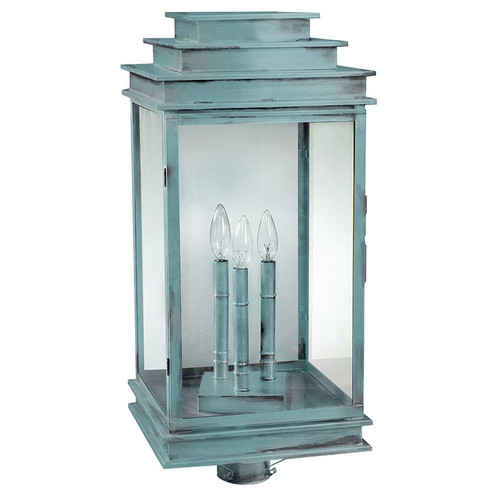 Northeast Lantern - 8953-VG-LT3-CLR - Three Light Post Mount - Empire - Verdi Gris