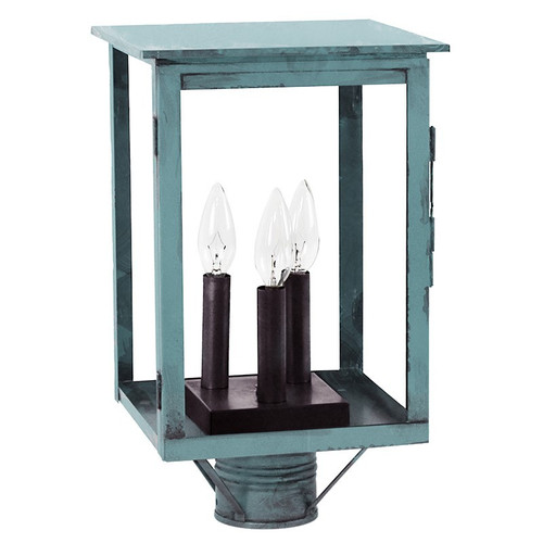 Northeast Lantern - 8983-VG-LT3-CLR - Three Light Post Mount - Ashford - Verdi Gris