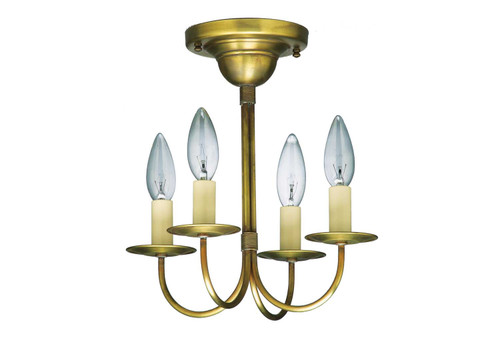 Northeast Lantern - 904F-AB-LT4 - Four Light Hanging Lantern - Flush - Antique Brass