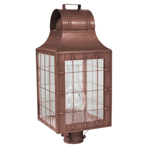 Northeast Lantern - 9253-AC-CIM-CSG - One Light Post Mount - Livery - Antique Copper