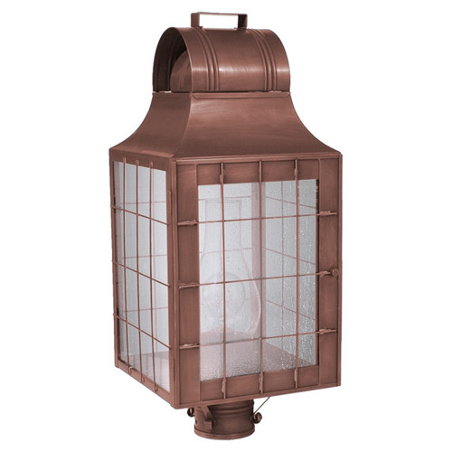 Northeast Lantern - 9253-AC-CIM-SMG - One Light Post Mount - Livery - Antique Copper