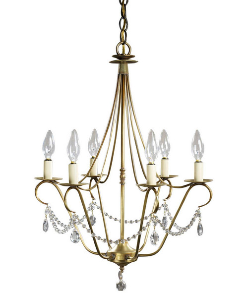Northeast Lantern - 929-AB-LT6-CRY - Six Light Hanging Fixture - Chandelier - Antique Brass