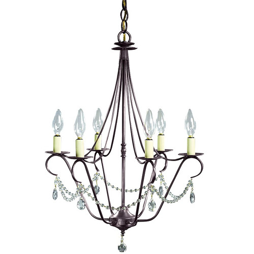 Northeast Lantern - 929-DB-LT6-CRY - Six Light Hanging Lantern - Chandelier - Dark Brass