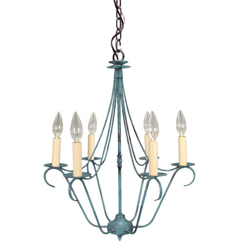 Northeast Lantern - 929-VG-LT6 - Six Light Hanging Lantern - Chandelier - Verdi Gris