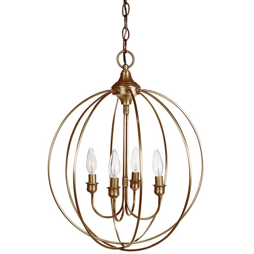 Northeast Lantern - CH904-AB-LT4 - Four Light Hanging Lantern - Orb - Antique Brass