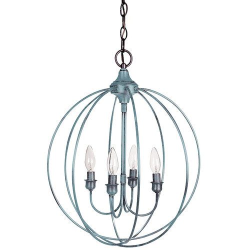 Northeast Lantern - CH904-VG-LT4 - Four Light Hanging Lantern - Orb - Verdi Gris