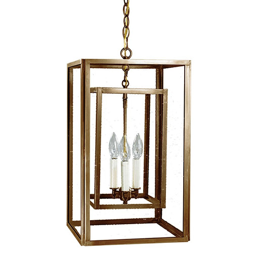 Northeast Lantern - SS1220-AB-LT3-CSG - Two Light Hanging Lantern - Foyer - Antique Brass
