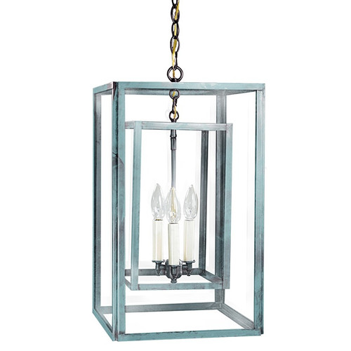Northeast Lantern - SS1220-VG-LT3-CLR - Two Light Hanging Lantern - Foyer - Verdi Gris