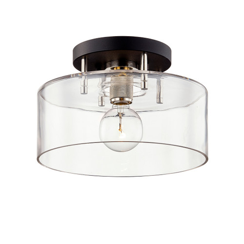 Troy Lighting - C7551-TBK/PN - One Light Semi-Flush Mount - Bergamot Station - Texture Black