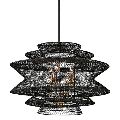Troy Lighting - F6016-SBK - Six Light Chandelier - Kokoro - Soft Black