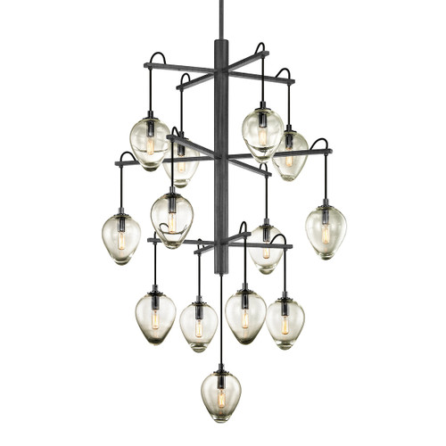 Troy Lighting - F6208-GRA/BCR - 13 Light Chandelier - Brixton - Graphite