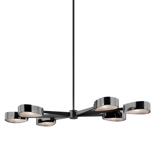 Troy Lighting - F7336-TBK/BCR - Six Light Linear Pendant - Allisio - Texture Black
