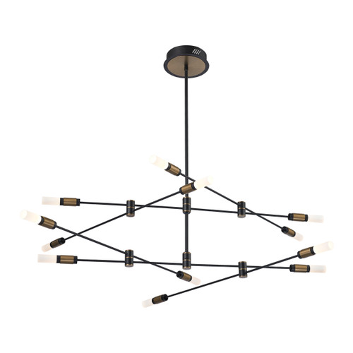 Eurofase - 37051-013 - ALBANY-CHD-12LT-41IN-BRBM-WH - ALBANY - Brass-Black