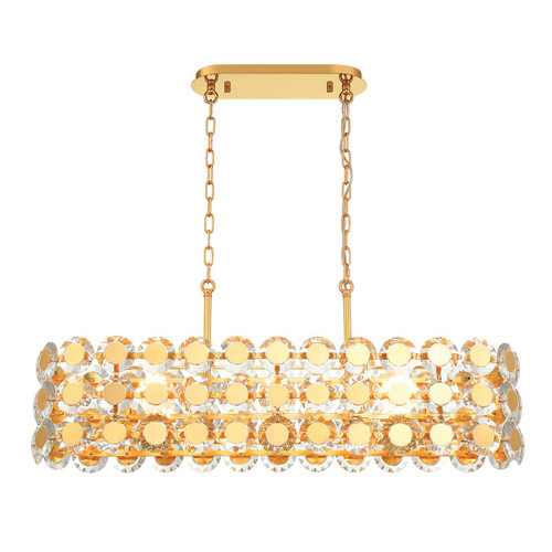 Eurofase - 44287-020 - Eight Light Linear Chandelier - Perrene - Gold